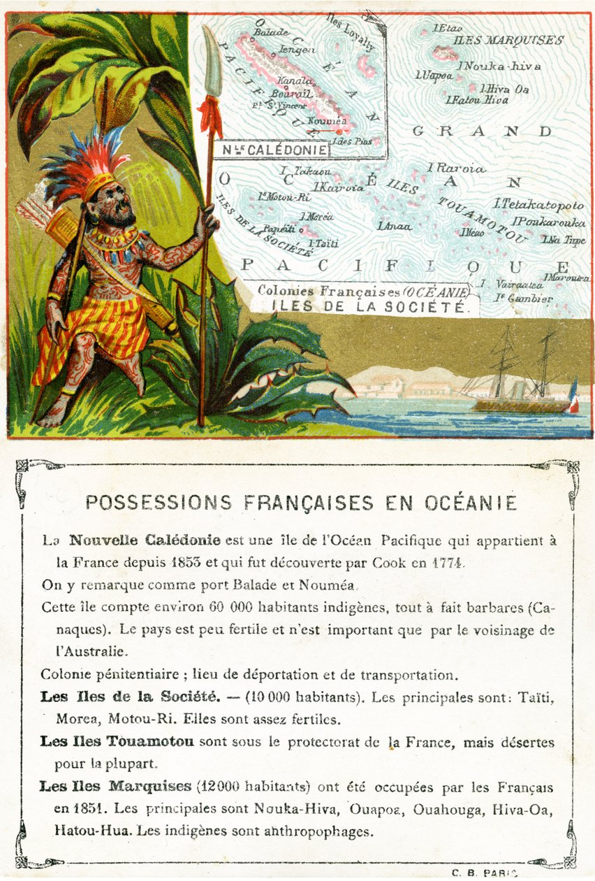 Posiadłości francuskie w Oceanii, ok. 1890 r. autorstwa French School