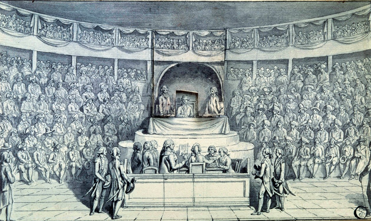 Rewolucja Francuska: Król Ludwik XVI (1754-1793) na czele jest przesłuchiwany przez Antoine