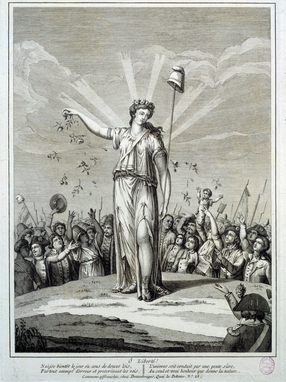 Rewolucja Francuska: „O liberte” hołd wolności. Grawerowanie XVIII-wiecznego Paryża, Musee Carnavalet autorstwa French School