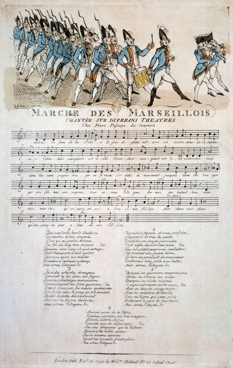 Rewolucja francuska: partytura "La marche des Marseillois" Claude