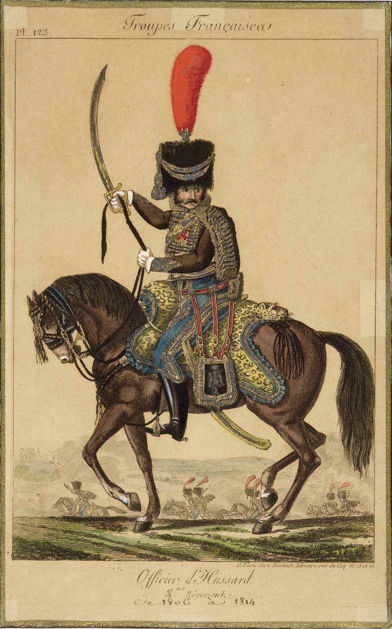Oddziały francuskie: Oficer Huzarów, od 1806 do 1814, wyd. Martinet Libraire, Paryż autorstwa French School