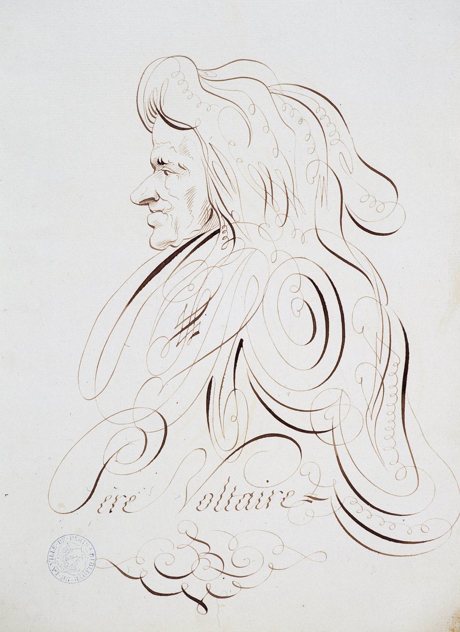 Kaligrafia francuska: Portret ojca Voltaire