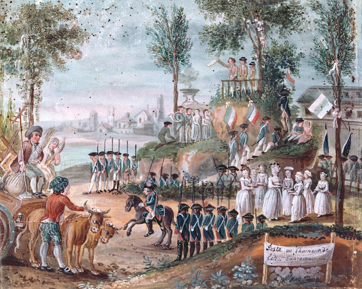Francuskie Święto Istoty Najwyższej, 1794 (wc na papierze) autorstwa French School