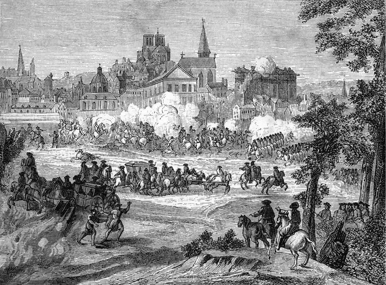 Fronde: Bitwa pod Faubourg St Antoine miała miejsce 2 lipca 1652 roku w Paryżu autorstwa French School