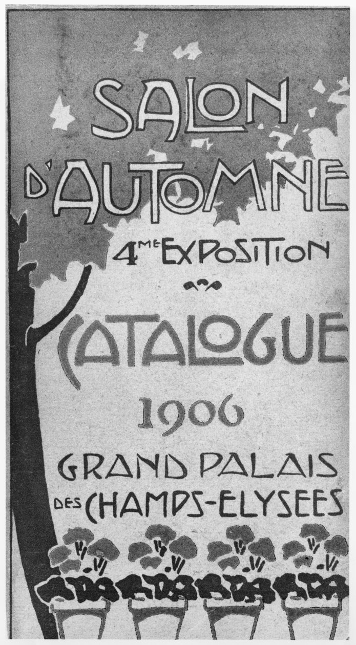 Ilustracja na okładce katalogu do 4. Salonu dAutomne w Grand Palais, Paryż, 1906 r. autorstwa French School
