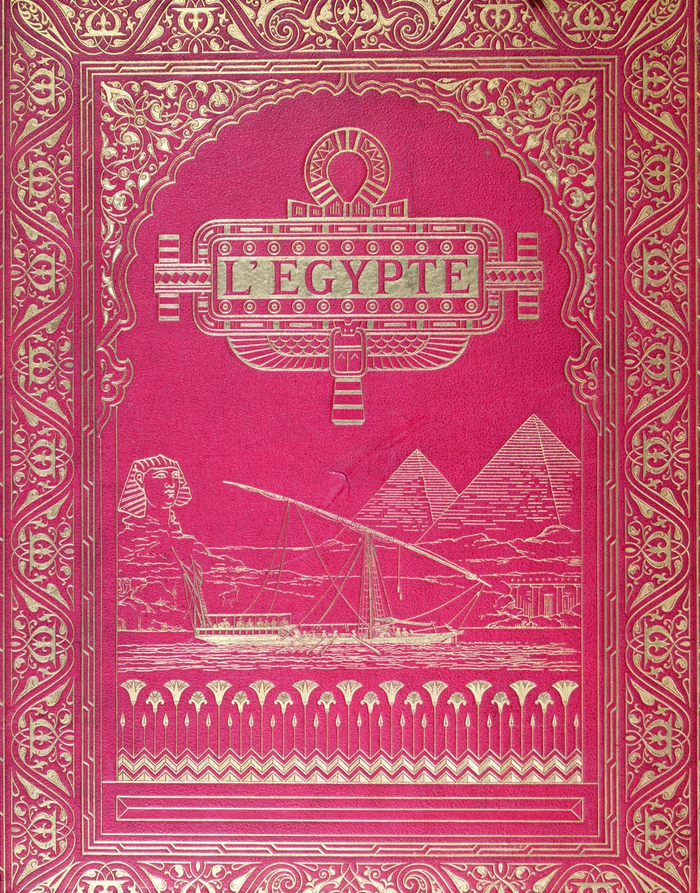 Przednia okładka LEgypte G. Ebersa, wydana w Paryżu, 1880 (czerwona skóra i złoto) autorstwa French School