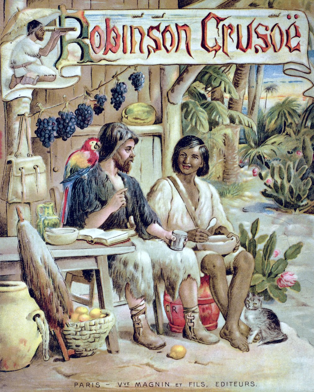 Przednia okładka Robinsona Crusoe autorstwa French School