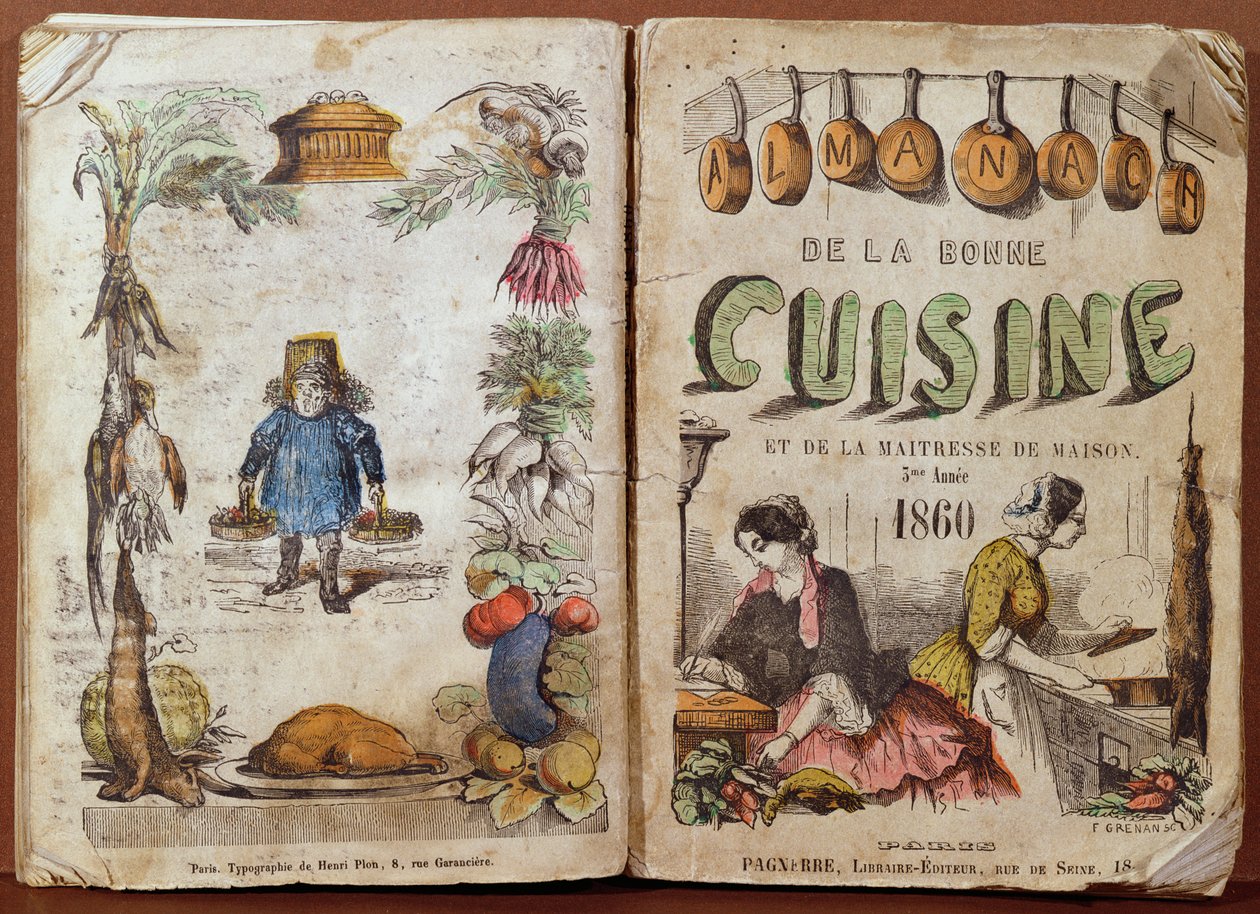 Przednia okładka Almanach de la Bonne Cuisine et de la Mistress de Maison, 1860 autorstwa French School