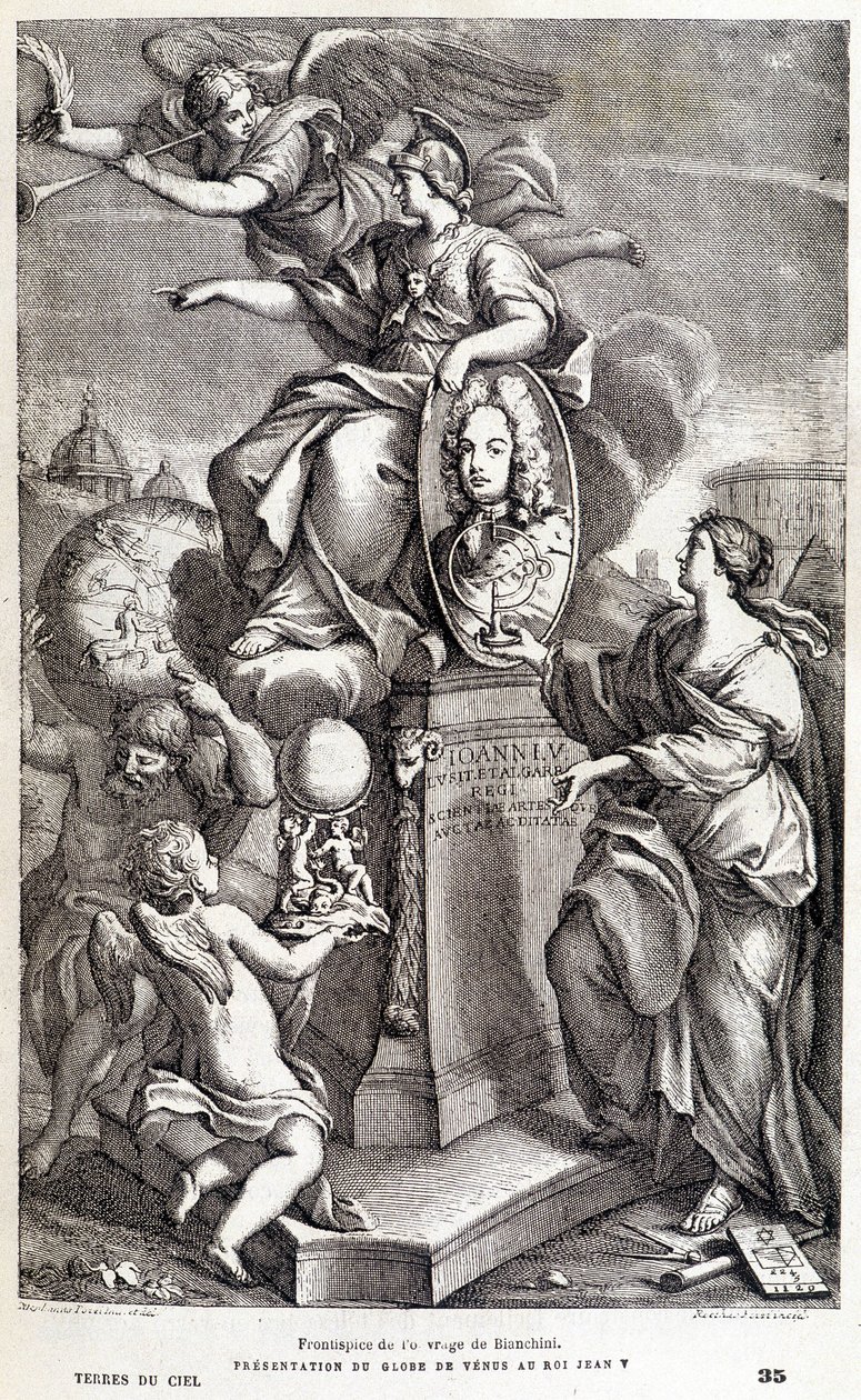 Frontispis do dzieła Bianchiniego o Wenus (ok. 1727) - w "Les terres du ciel" Camille