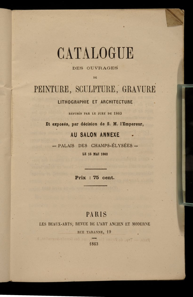 Frontyspis do katalogu Salon des Refuses, 1863 autorstwa French School