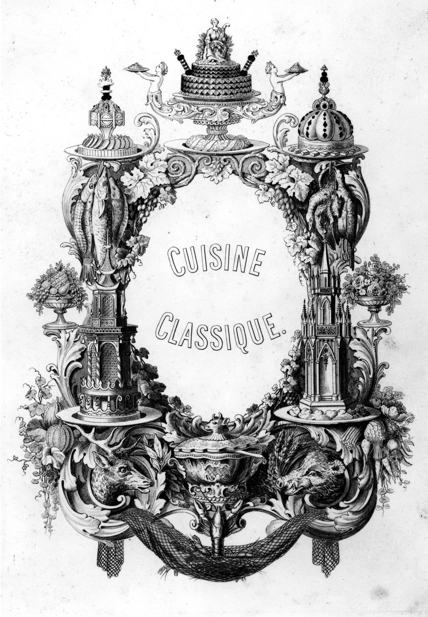 Frontispiece z Cuisine Classique Urbain Dubois i Emile Bernard, wydanie opublikowane 1899 autorstwa French School