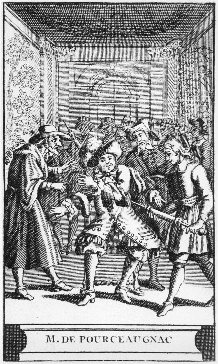 Frontyspisowa ilustracja z Monsieur de Pourceaugnac autorstwa Moliere