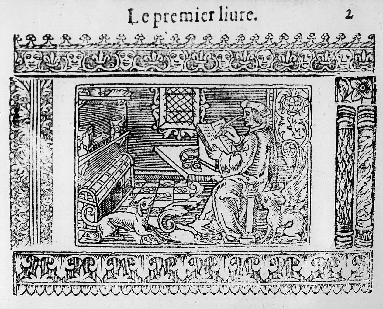 Frontyspis do pierwszej księgi Utopii autorstwa Thomasa More (1478-1535) autorstwa French School