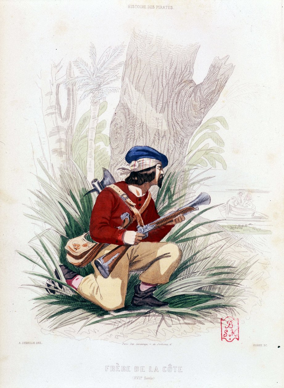 Brat wybrzeża (XVII w.) - w „Historii piratów i korsarzy Oceanu i Morza Śródziemnego” P. Christiana, Paryż, D. Cavaillés wyd. Tom 2 1847 autorstwa French School
