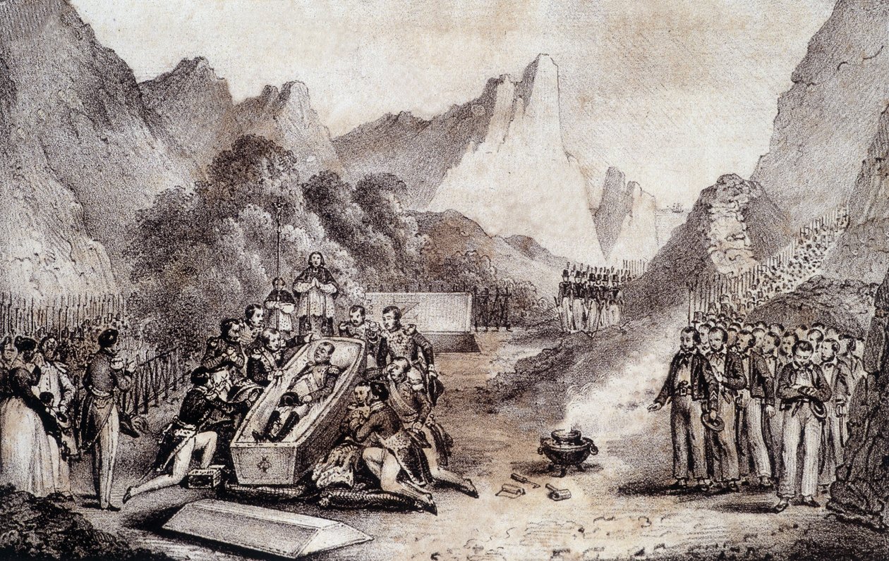 Pogrzeb Napoleona I: ekshumacja zwłok Napoleona na Św. 1851. autorstwa French School
