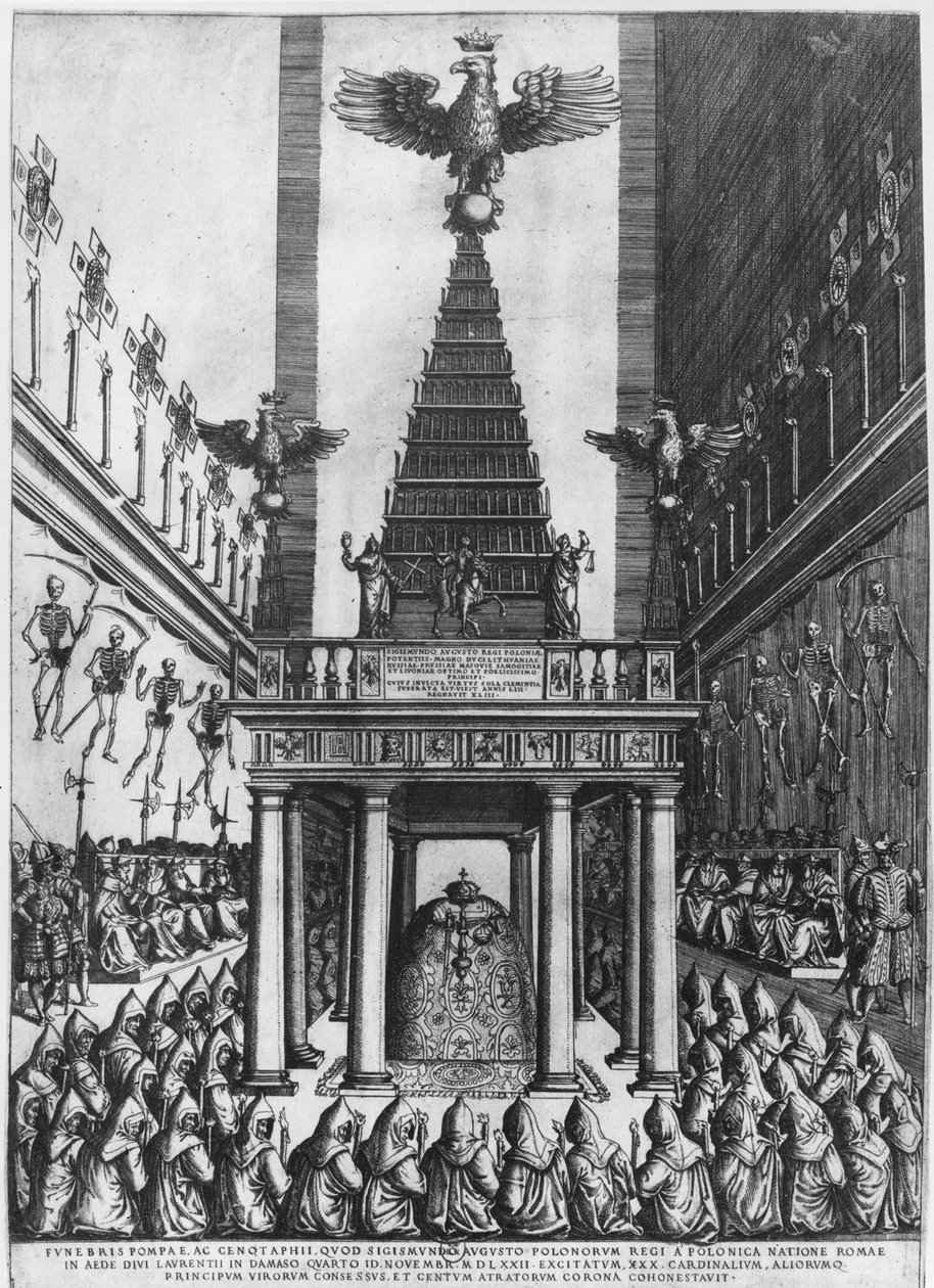 Pogrzeb Zygmunta II Augusta, króla polskiego i wielkiego księcia litewskiego w Rzymie, 1572 autorstwa French School