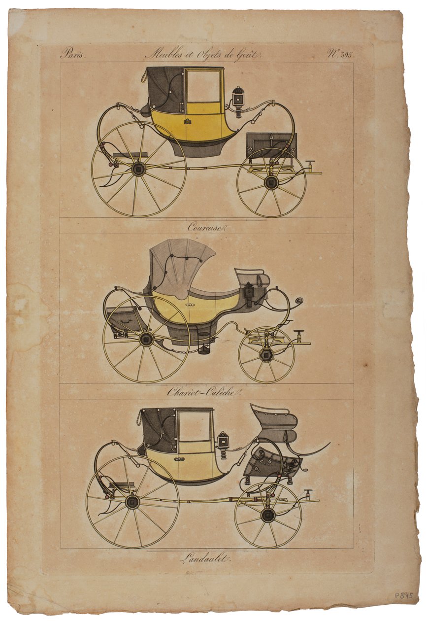 Meble i Przedmioty Smaku, nr 32, Phaeton Simple (kolorowy grawerunek) autorstwa French School