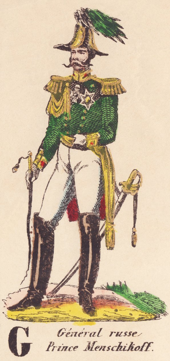 G: rosyjski generał, książę Menschikoff (1787-1869) autorstwa French School