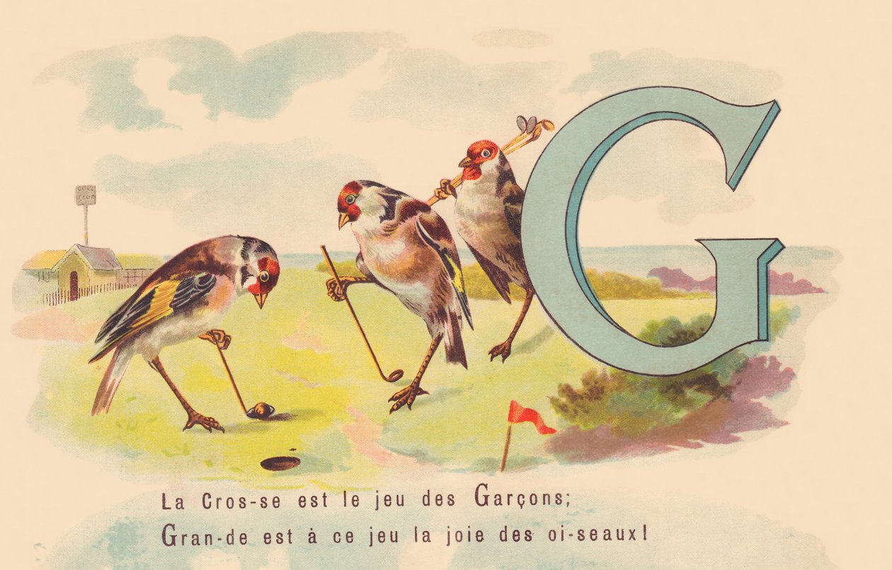G: Lacrosse to gra chłopców; Wielka jest w tej grze radość ptaków autorstwa French School