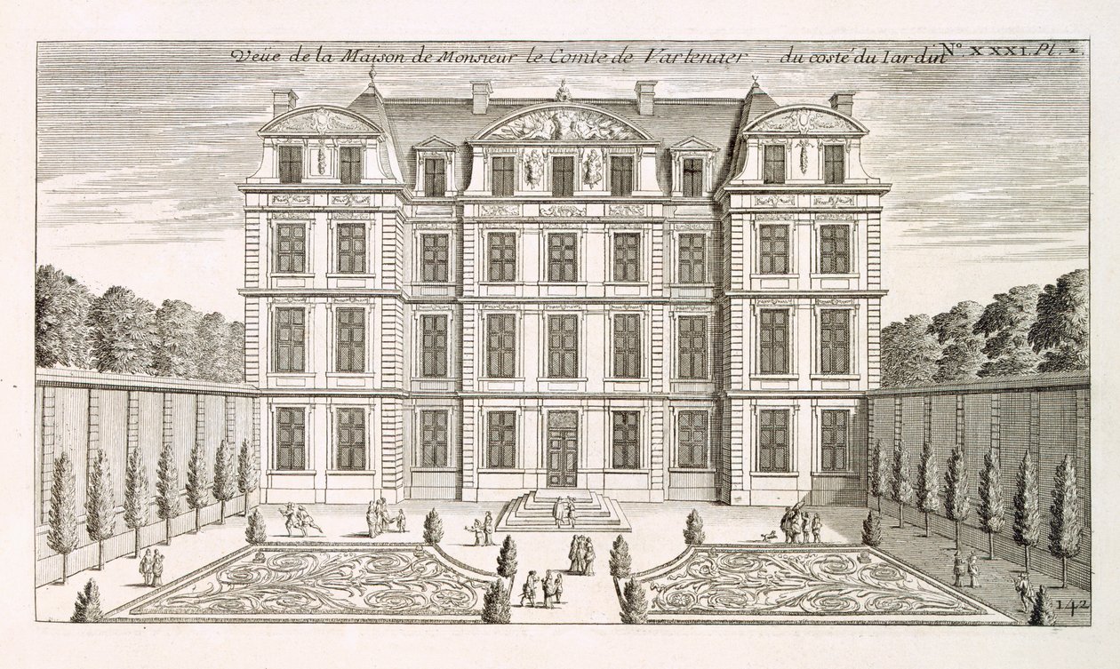 Elewacja ogrodowa domu hrabiego Vartenaersa, ok. 1720 r. autorstwa French School