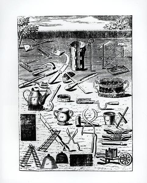 Narzędzia ogrodowe, z „The Flower Gardener”, Louis Liger d