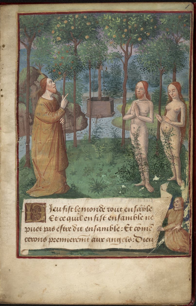 Garden of Eden, dodaj MS 26667, f.1r, Chronique Universelle autorstwa French School