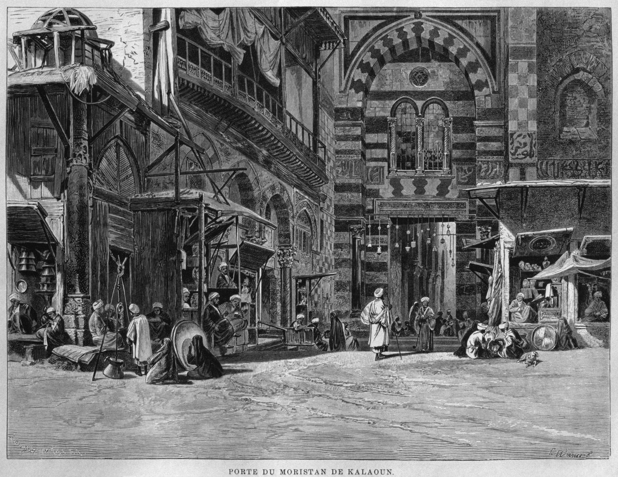Brama Biwaristande Qalawim, z LEgypte, Georg Moritz Ebers, 1881 autorstwa French School