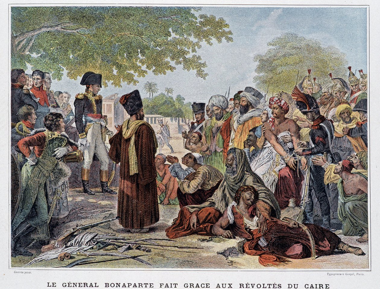Generał Bonaparte dokonany dzięki buntom w Kairze - w „Victoires et Conquêtes des Armees Francaises”, Paryż, b.d. XIX wiek. autorstwa French School