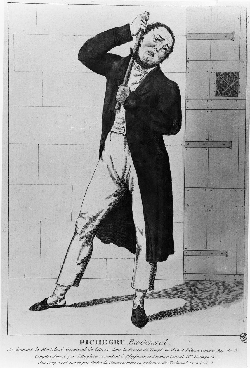 Generał Charles Pichegru (1761-1804) dusi się w świątyni autorstwa French School