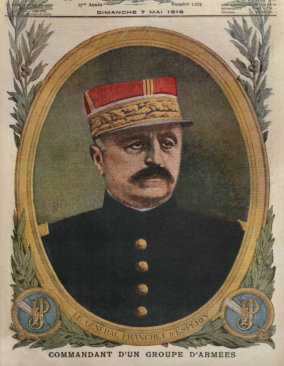 Generał Franchet dEsperey dowódca grupy armii, ilustracja na okładce z Le Petit Journal, dodatek ilustr., 7 maja 1916 autorstwa French School