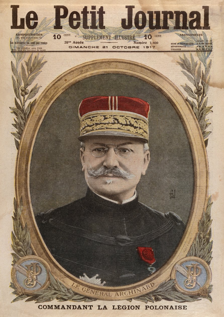 Generał Louis Archinard, ilustracja na okładce z Le Petit Journal, dodatek illustre, 21 października 1917 r. autorstwa French School