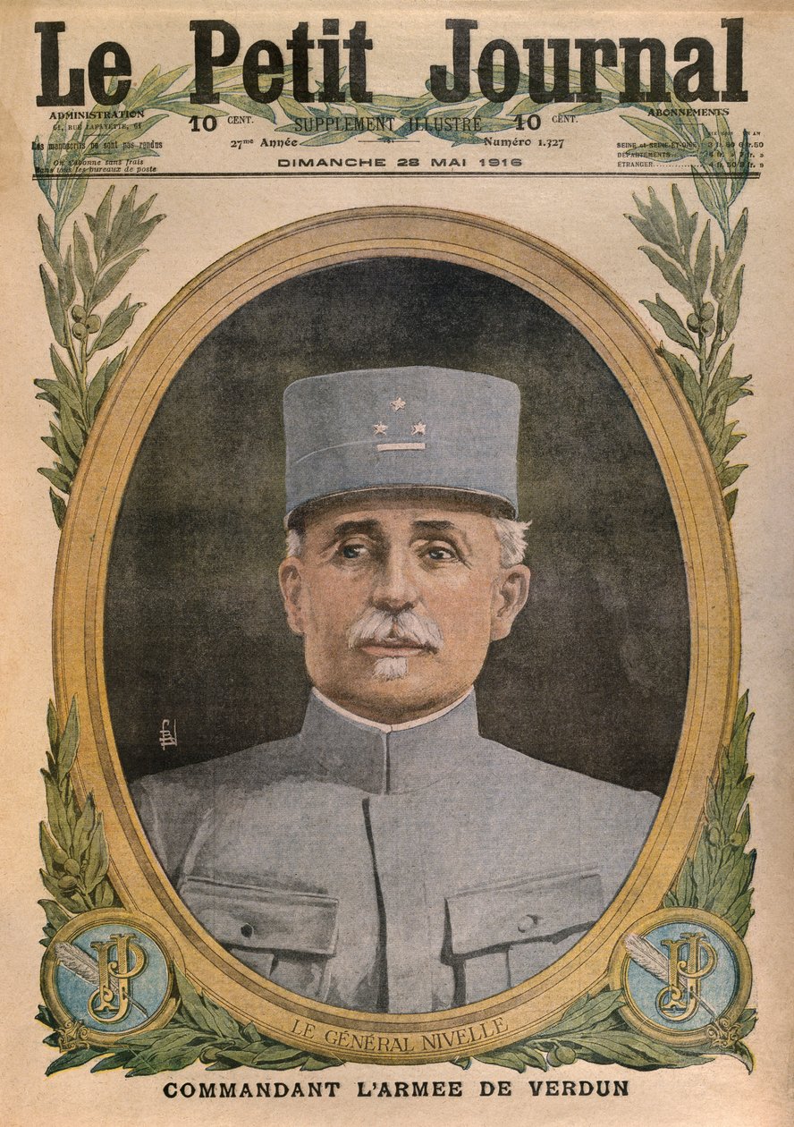 Generał Nivell dowodzący armią Verdun, ilustracja na okładce z Le Petit Journal, dodatek illustre, 28 maja 1916 autorstwa French School