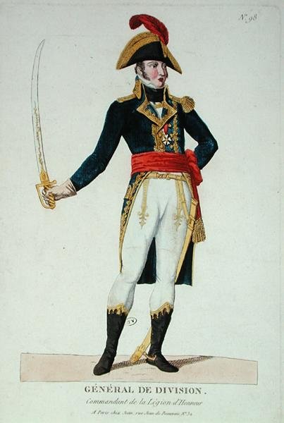 Generał Dywizji, Komendant Legii Honorowej (kolorowy grawerunek) autorstwa French School