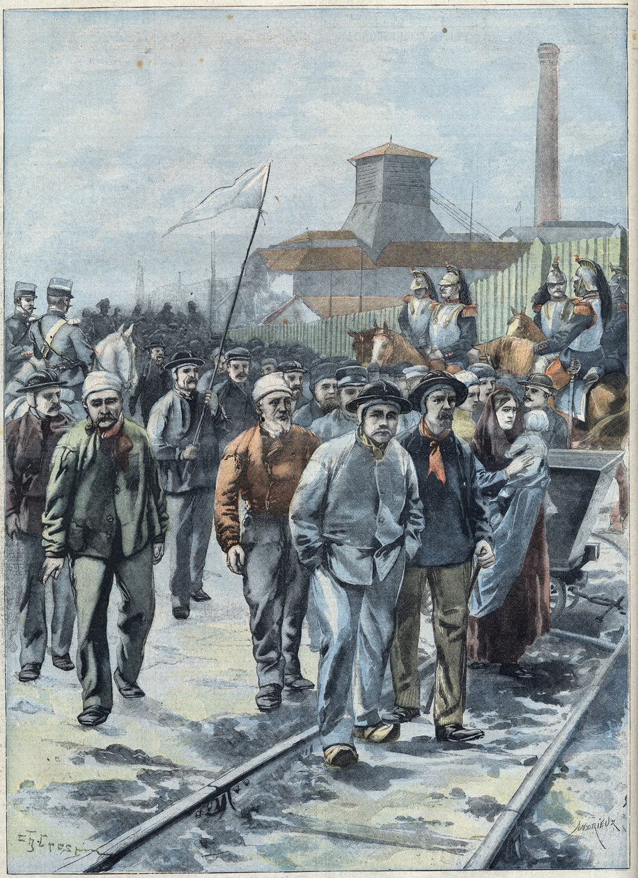 Strajk generalny dla nieletnich w północnej Francji, w „Le Petit Parisien”” autorstwa French School