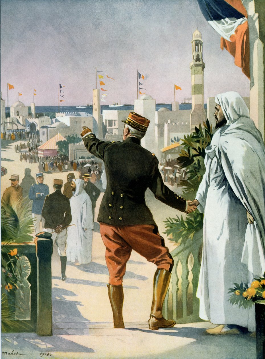 Ogólny widok wystawy francusko-marokańskiej w Casablance, z Le Monde Illustre, 22 kwietnia 1916 autorstwa French School