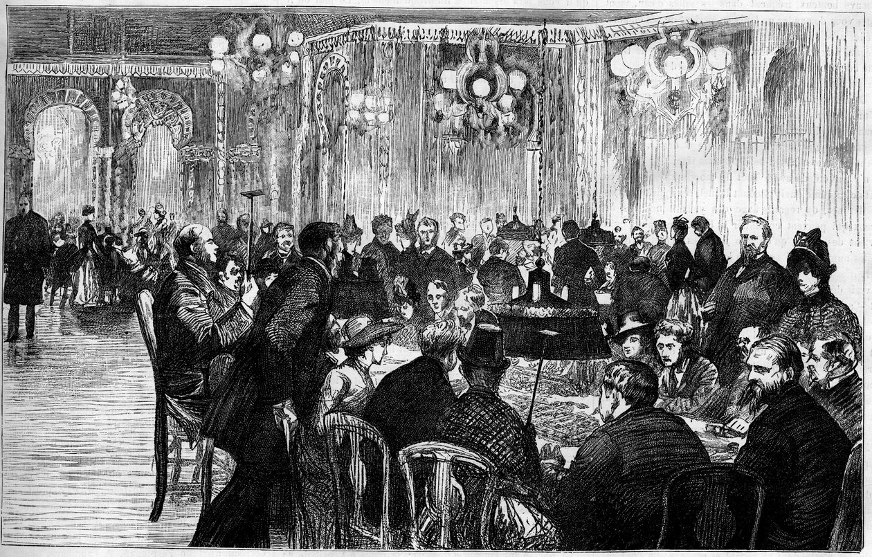 Widok ogólny sali gier kasyna Monte Carlo (Monte-Carlo). Grawerowanie w „”Le Monde Illustré”” autorstwa French School
