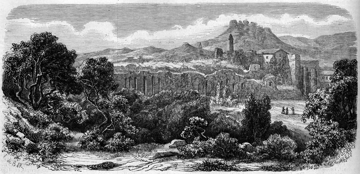 Ogólny widok ruin Chartreuse w Laverne (XII wiek). War (83) autorstwa French School
