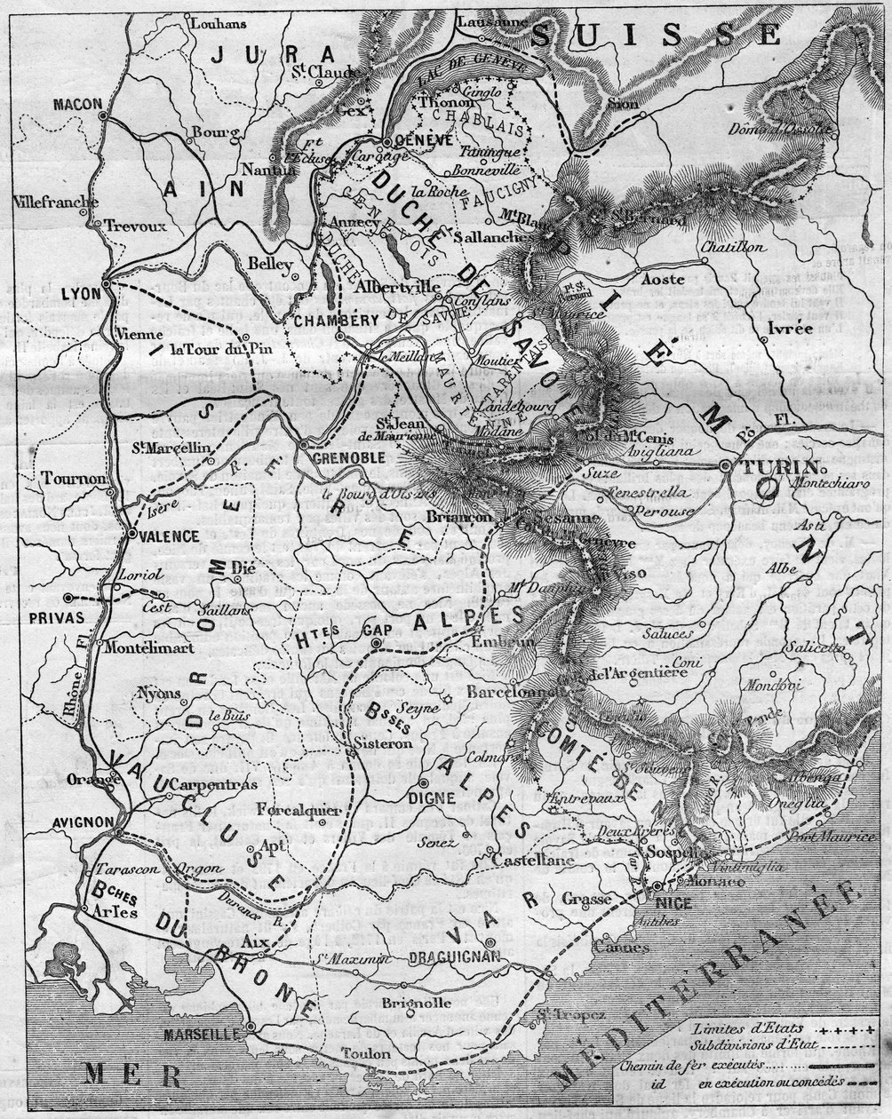 Mapa geograficzna księcia de Savoie i hrabiego Nicei autorstwa French School