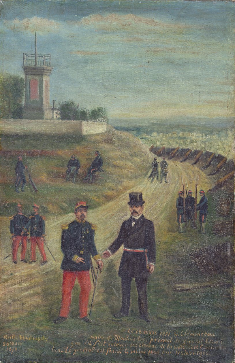 Georges Clemenceau (1841-1929) jako burmistrz Montmartre 18 marca 1871 r. autorstwa French School
