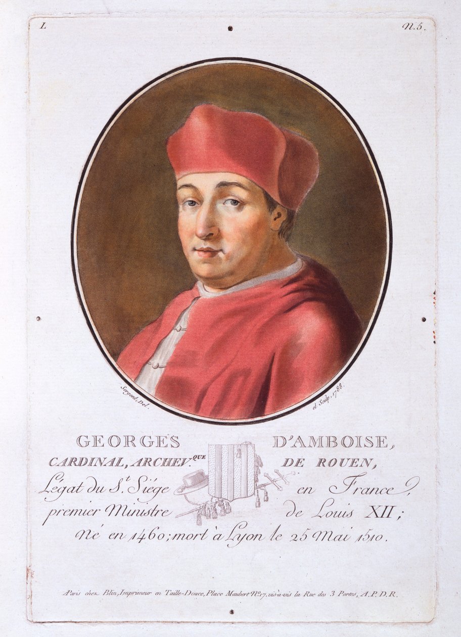 Georges dAmoise, z Portretów wielkich ludzi, wybitnych kobiet i pamiętnych poddanych Francji, opublikowany w latach 1787-92 autorstwa French School