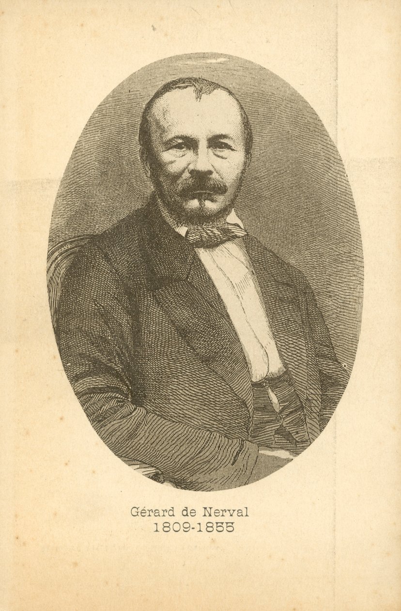 Gerard De Nerval, portret (rycina) autorstwa French School