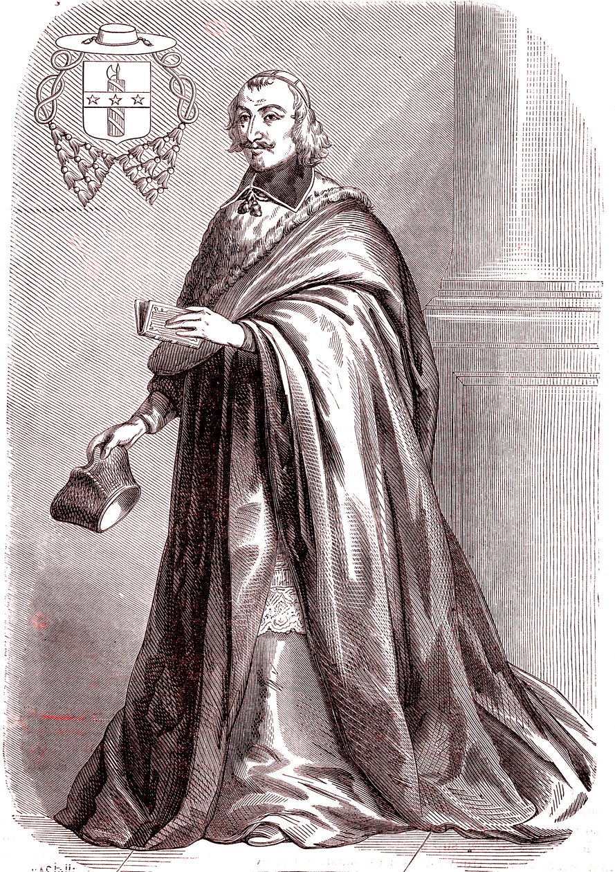 Giulio Raimondo Mazzarino, francuski kardynał i dyplomata pochodzenia włoskiego. 1865 (ryc.) autorstwa French School