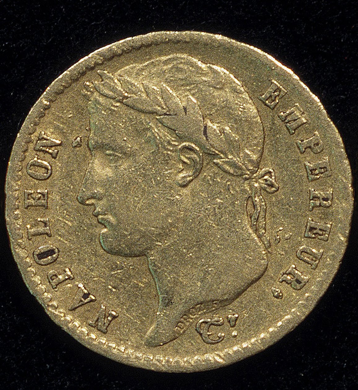 Złota moneta 20 franków (Napoleon) z 1813 roku. autorstwa French School