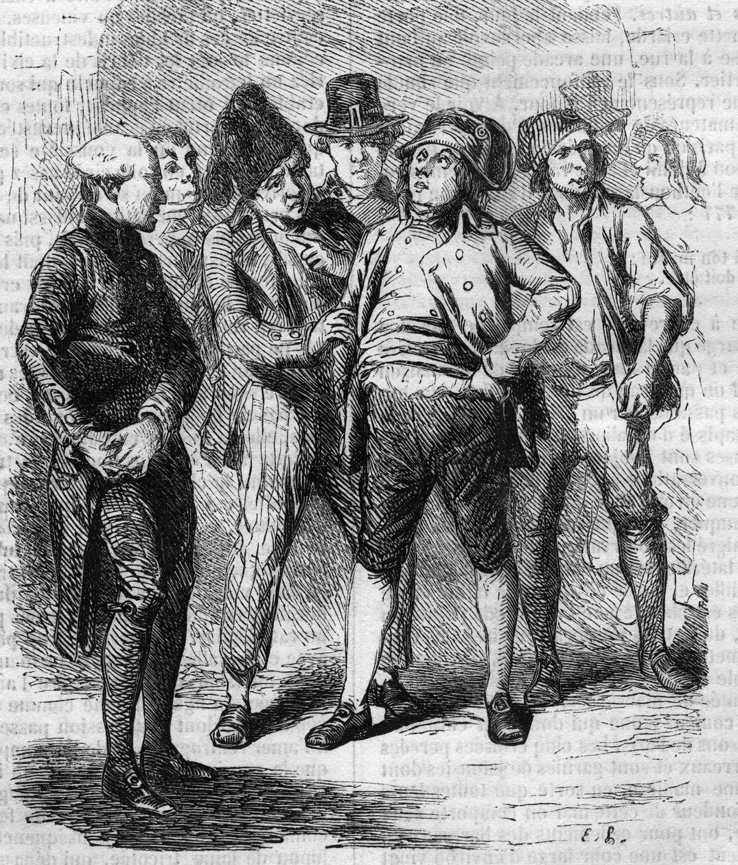 Goriot był przewodniczącym swojej sekcji podczas rewolucji. Grawerowanie w połowie XIX wieku. Ilustracja do „Ojca Goriota” Honore de Balzac (1799-1850). autorstwa French School
