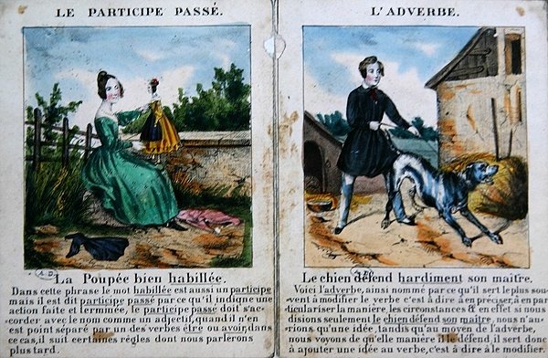 Książka gramatyczna dla dzieci. ok. 1850 (kolor lito) autorstwa French School