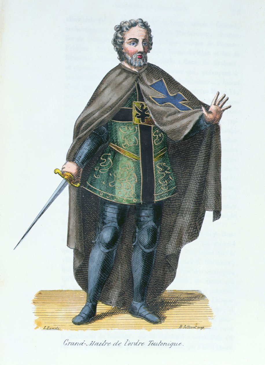 Wielki Mistrz Zakonu Krzyżackiego, ilustracja z Histoire et Costumes des Ordres Monastiques Pierre