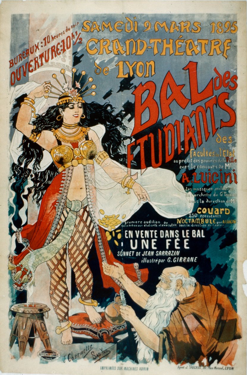 Plakat Teatru Wielkiego w Lyonie autorstwa French School