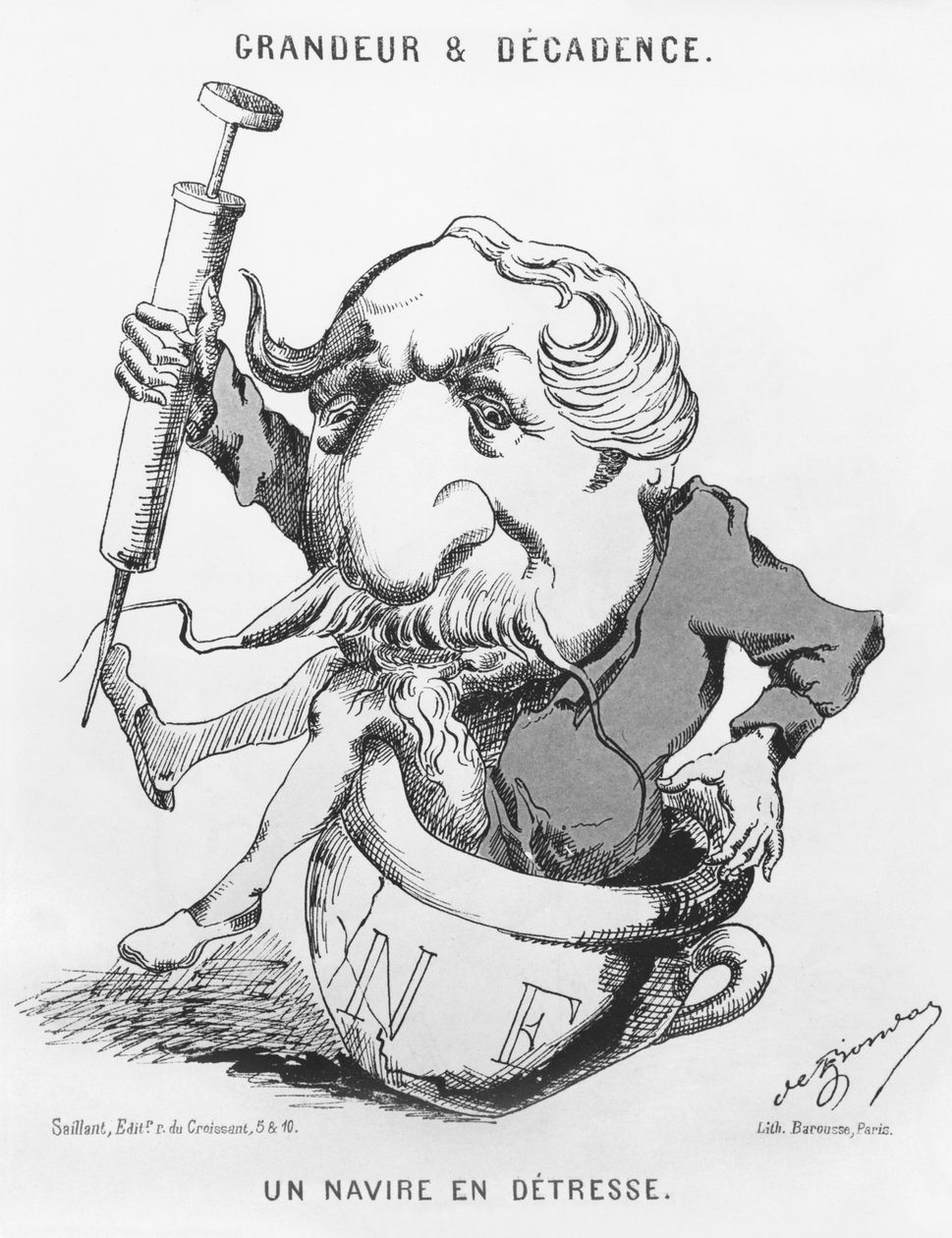 Wielkość i dekadencja cesarza Napoleona III (1808-73) c.1870 autorstwa French School