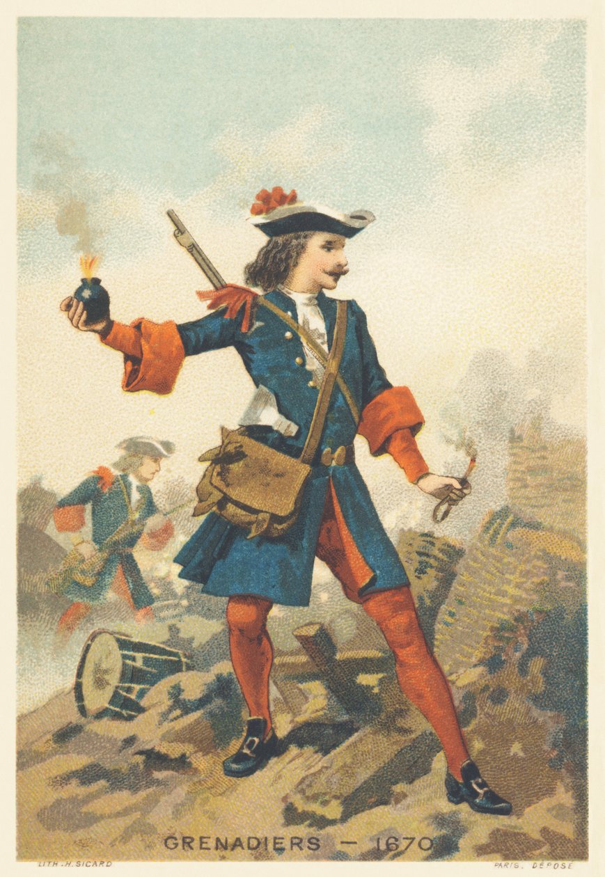 Grenadier w 1670 autorstwa French School