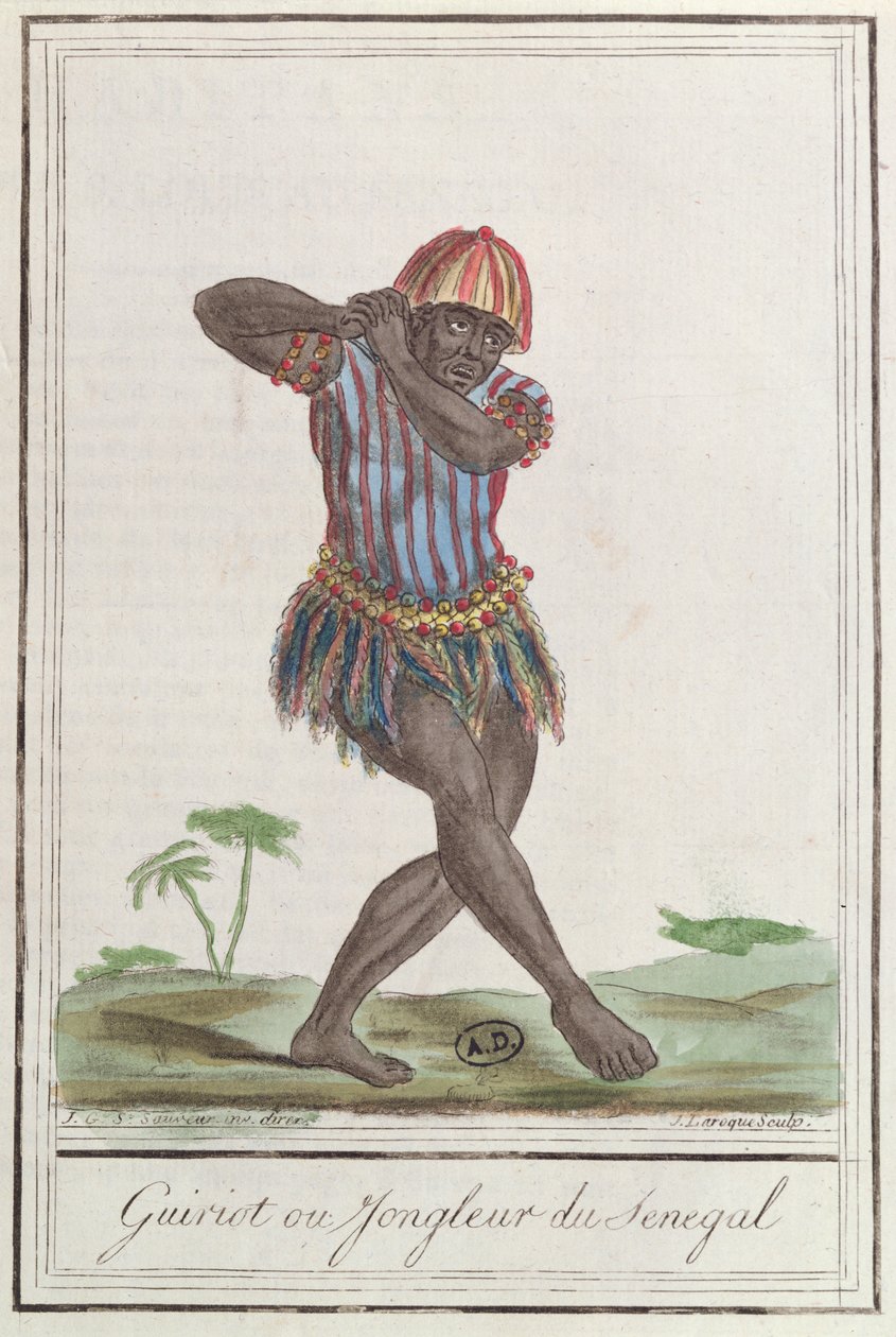 Griot lub Minstrel Senegalu, 1796 autorstwa French School